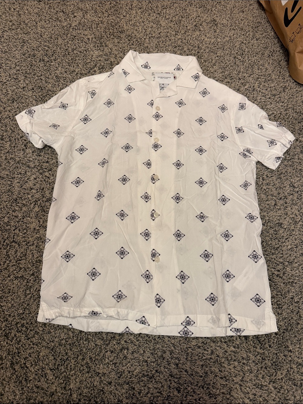 Denim & Flower Short Sleeve Buttondown shirt Men’s small - Picture 2 of 7